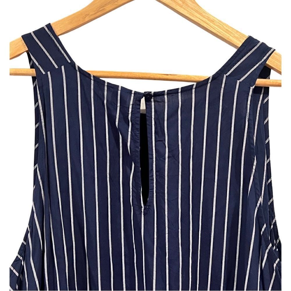 Okd Navy Vertical Stripe navy white Viscose sleeveless top Size 2x - Picture 4 of 6